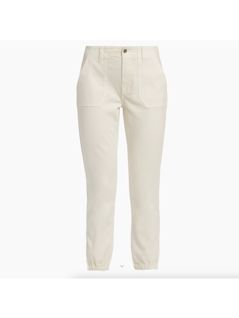 Paige Off White Mayslie Jogger Jeans Cuffed Ankle Size 28